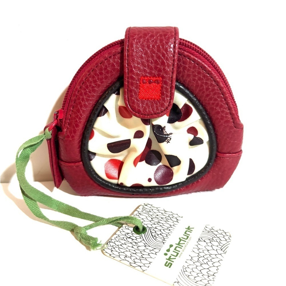Skunkfunk Red vinyl wallet coins bag
